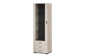 Lyrosen Vitrinskåp 60x192 cm - Beige - Opbevaring - Skab - Vitrineskabe