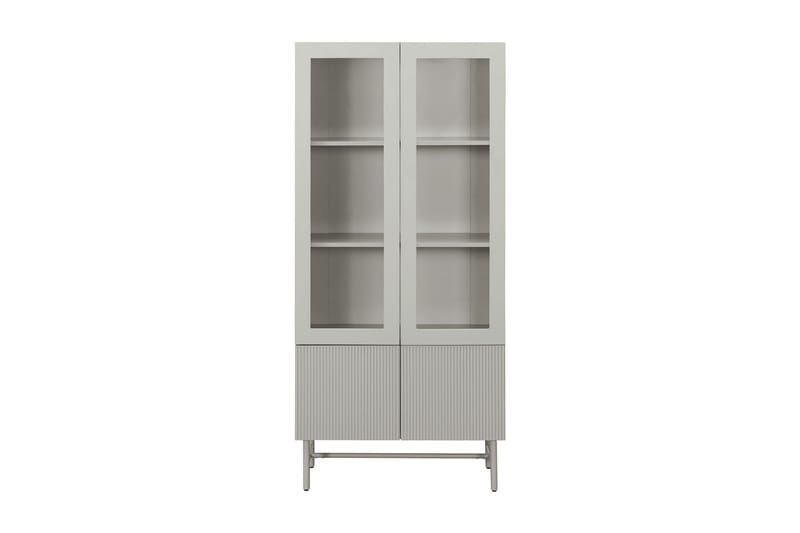 Matterhorn Vitrineskab - Glasskab 40 cm dyb 80 cm bred 170 cm høj - Beige - Opbevaring - Skab - Vitrineskabe