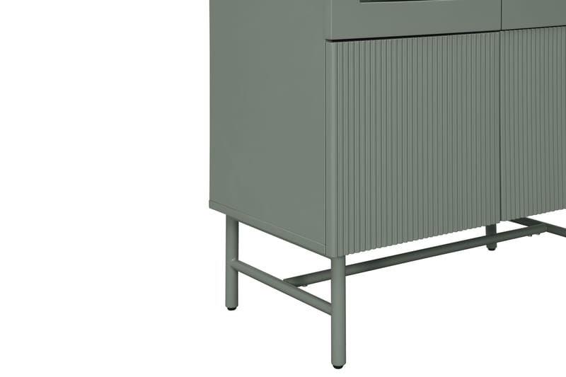 Matterhorn Vitrineskab med glas 40 cm dyb 80 cm bred 170 cm høj - Grøn - Opbevaring - Skab - Vitrineskabe