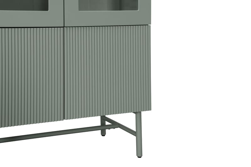 Matterhorn Vitrineskab med glas 40 cm dyb 80 cm bred 170 cm høj - Grøn - Opbevaring - Skab - Vitrineskabe