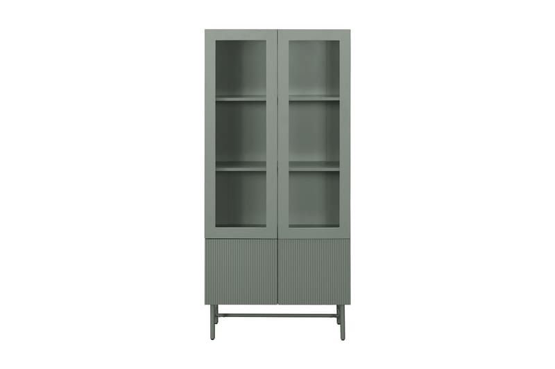 Matterhorn Vitrineskab med glas 40 cm dyb 80 cm bred 170 cm høj - Grøn - Opbevaring - Skab - Vitrineskabe