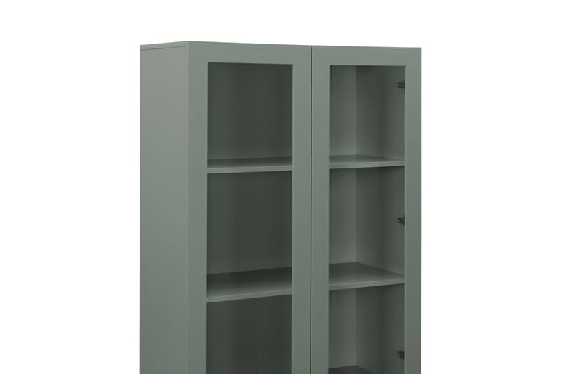 Matterhorn Vitrineskab med glas 40 cm dyb 80 cm bred 170 cm høj - Grøn - Opbevaring - Skab - Vitrineskabe