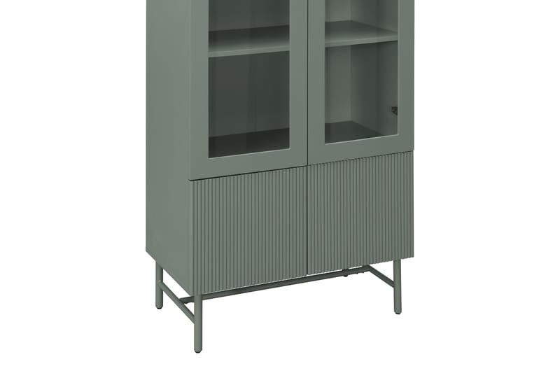 Matterhorn Vitrineskab med glas 40 cm dyb 80 cm bred 170 cm høj - Grøn - Opbevaring - Skab - Vitrineskabe