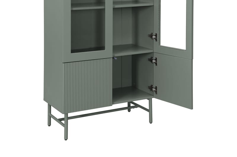 Matterhorn Vitrineskab med glas 40 cm dyb 80 cm bred 170 cm høj - Grøn - Opbevaring - Skab - Vitrineskabe
