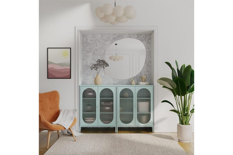 Medicinskab Loft24 Skab Luna 80x40x102 cm, himmelblå Light Blue,Blå - Opbevaring - Skab - Vitrineskabe