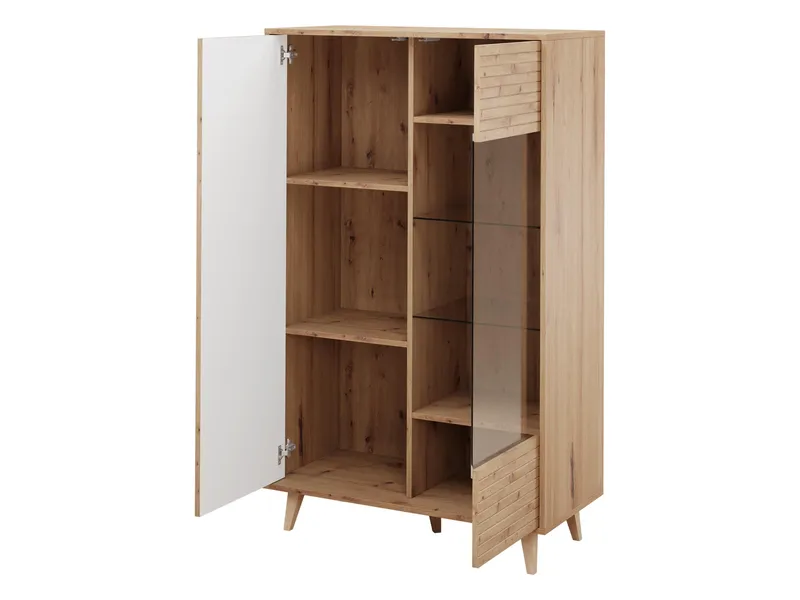 Merlas Vitrineskab 86x140 cm - Brun - Opbevaring - Skab - Vitrineskabe