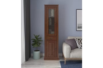 Mille Vitrineskab 47x182 cm - Brun - Opbevaring - Skab - Vitrineskabe