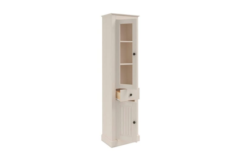 Mille Vitrineskab 47x182 cm - Hvid - Opbevaring - Skab - Vitrineskabe