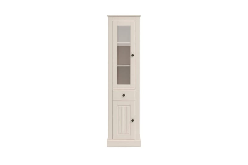 Mille Vitrineskab 47x182 cm - Hvid - Opbevaring - Skab - Vitrineskabe