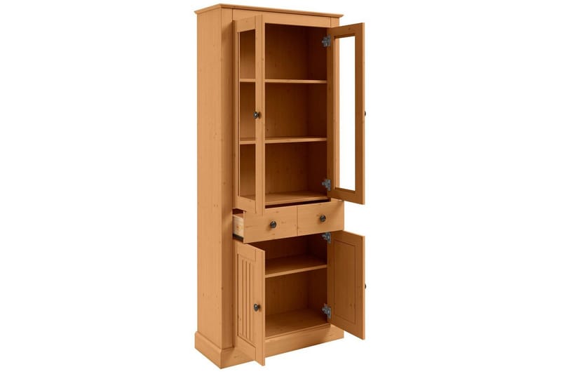 Mille Vitrineskab 78x182 cm - Brun - Opbevaring - Skab - Vitrineskabe