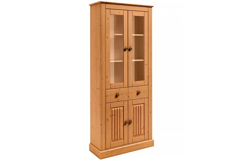 Mille Vitrineskab 78x182 cm - Brun - Opbevaring - Skab - Vitrineskabe