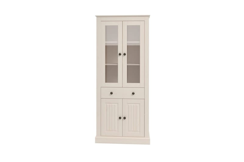 Mille Vitrineskab 78x182 cm - Hvid - Opbevaring - Skab - Vitrineskabe