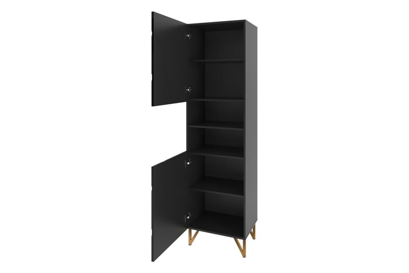 Mintiz Vitrineskab 55x199 cm - Sort - Opbevaring - Skab - Vitrineskabe