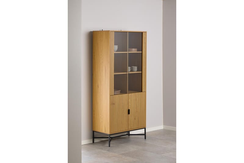 Minu Vitrineskab 80x180 cm - Natur - Opbevaring - Skab - Vitrineskabe