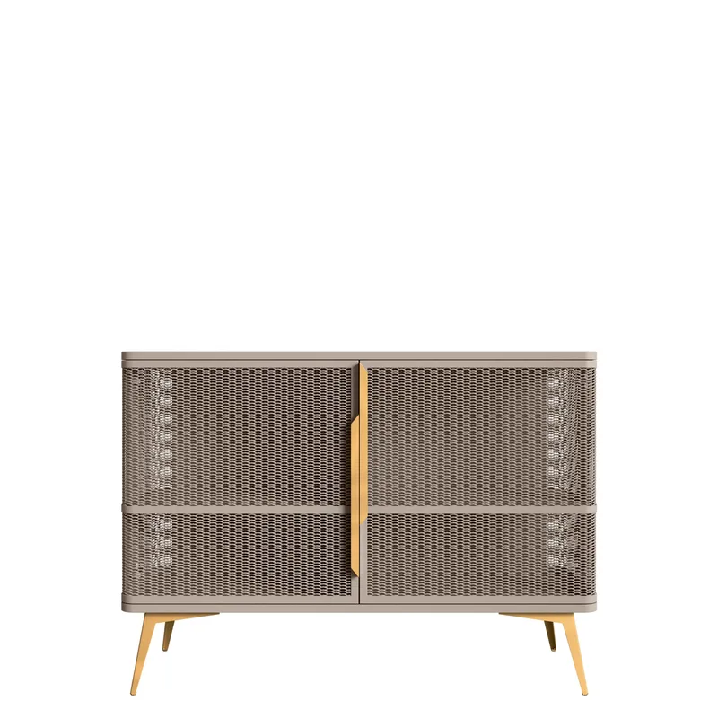 Mireva skænk 120 cm, beige/guld