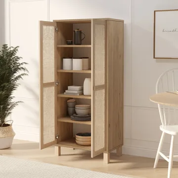 Multifunktionsskab Hanah Home Dune (60 x 133,6 x 35 cm) Eg - Eg - Opbevaring - Skab - Skabe