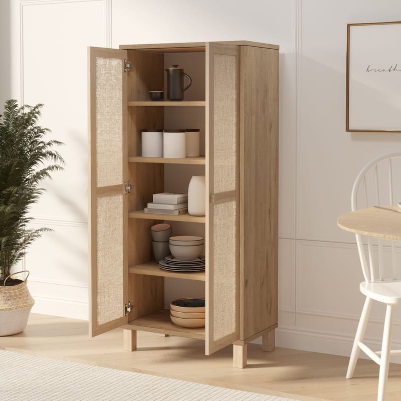 Multifunktionsskab Hanah Home Dune (60 x 133,6 x 35 cm) Eg - Eg - Opbevaring - Skab - Skabe