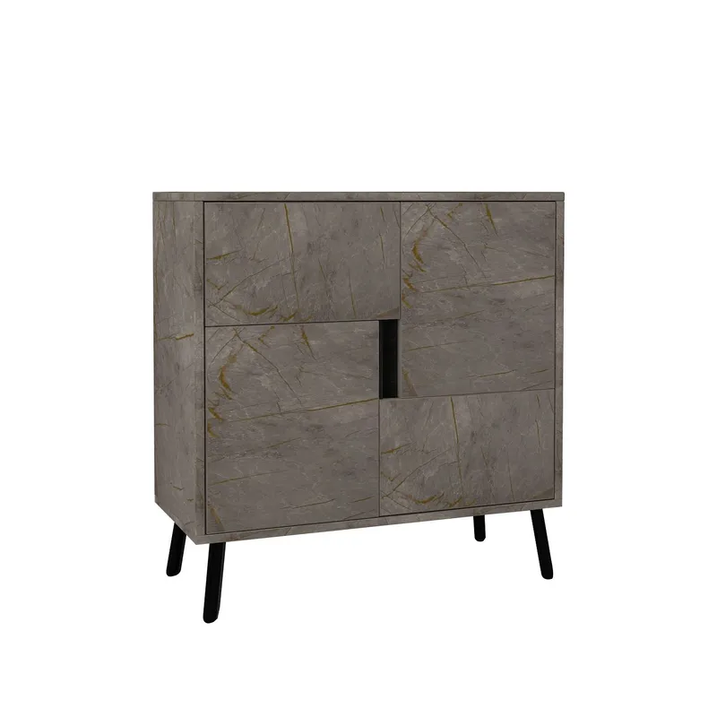 Multifunktionsskab Homitis Darien (76,5 x 79,5 x 35 cm) Marmor sort træ, undefined
