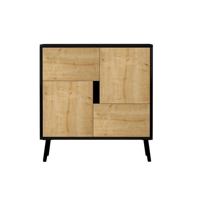 Multifunktionsskab Homitis Darien (76,5 x 79,5 x 35 cm) Sort træ Sapphire Oak