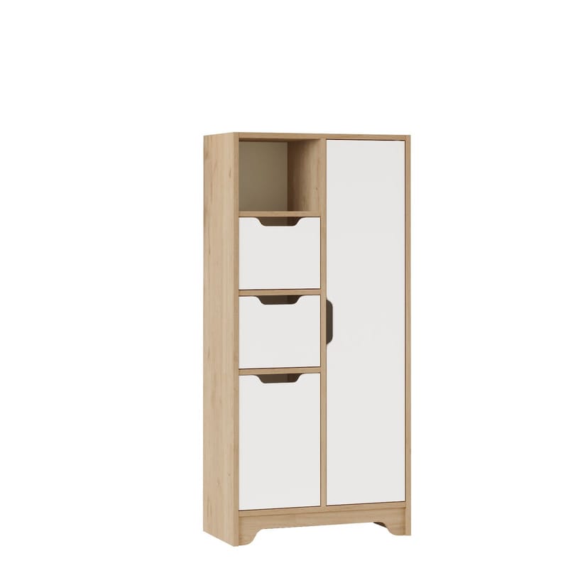 Multifunktionsskab Homitis Libero (71 x 140 x 34 cm) Eg hvid, undefined