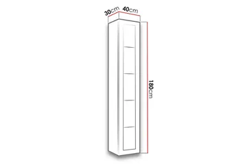Narbonne Vitrineskab 30x40 cm - Natur/Sort - Opbevaring - Skab - Vitrineskabe