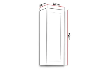 Narbonne Vitrineskab 32x35 cm Hvid LED - Natur/Sort - Opbevaring - Skab - Vitrineskabe