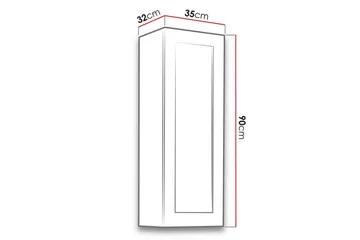 Narbonne Vitrineskab 32x35 cm - Natur/Sort - Opbevaring - Skab - Vitrineskabe