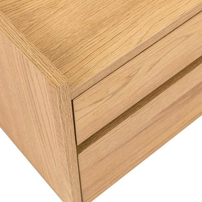 Natbord HOME4YOU Sacha 50x40x40 cm melamin med egetræsbark - brun - Møbler - Borde - Aflastningsbord - Sengebord