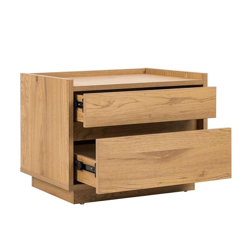Natbord HOME4YOU Sacha 50x40x40 cm melamin med egetræsbark - brun - Møbler - Borde - Aflastningsbord - Sengebord
