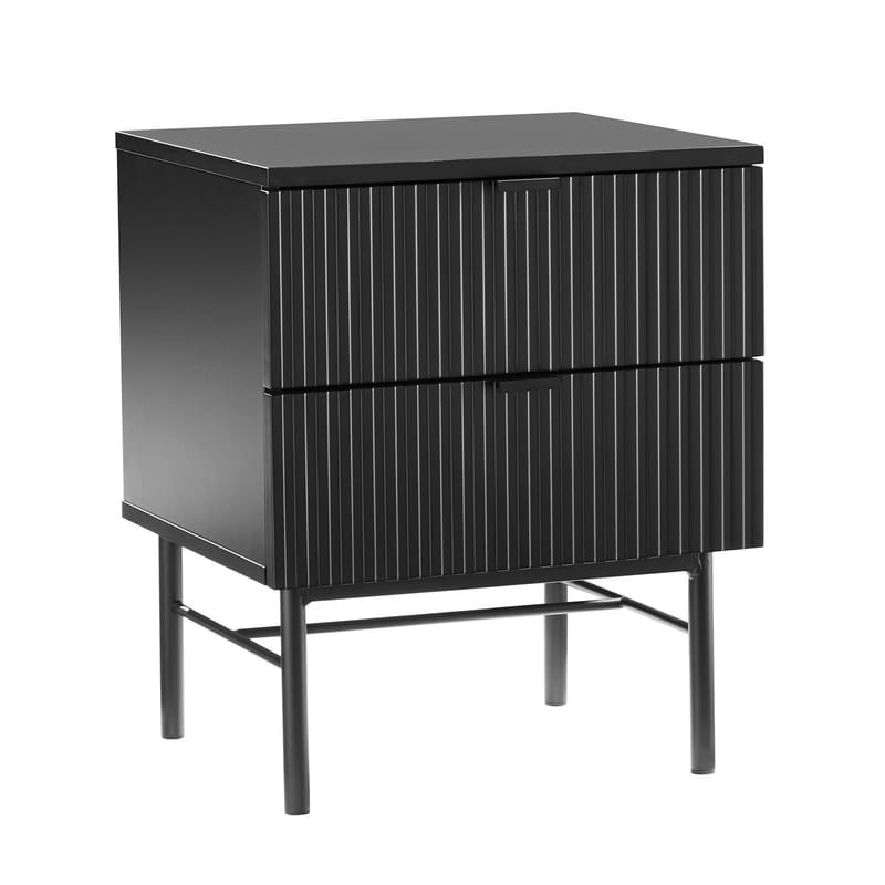 Natbord HOME4YOU Sequence med 2 skuffer 45x40x55 cm Sort, Sort