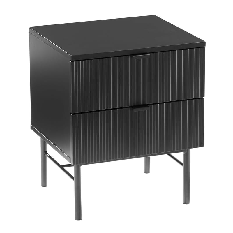 Natbord HOME4YOU Sequence med 2 skuffer 45x40x55 cm Sort - Sort - Opbevaring - Skab - Skabe