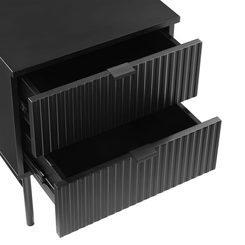 Natbord HOME4YOU Sequence med 2 skuffer 45x40x55 cm Sort - Sort - Opbevaring - Skab - Skabe