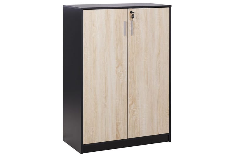 Opbevaringsenhed Zehna Lyst træ, sort, 80x40x117 cm, Lyst træ, sort, 80x40x117 cm