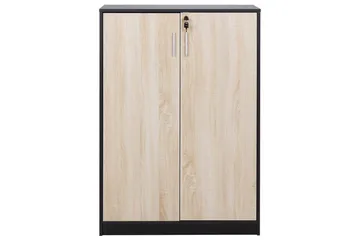 Opbevaringsenhed Zehna Lyst træ, sort, 80x40x117 cm - Lyst træ, sort, 80x40x117 cm - Opbevaring - Skab - Skabe