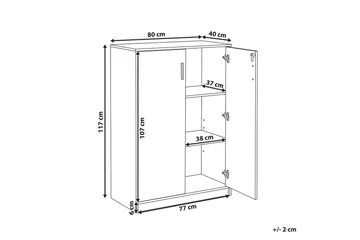 Opbevaringsenhed Zehna Lyst træ, sort, 80x40x117 cm - Lyst træ, sort, 80x40x117 cm - Opbevaring - Skab - Skabe