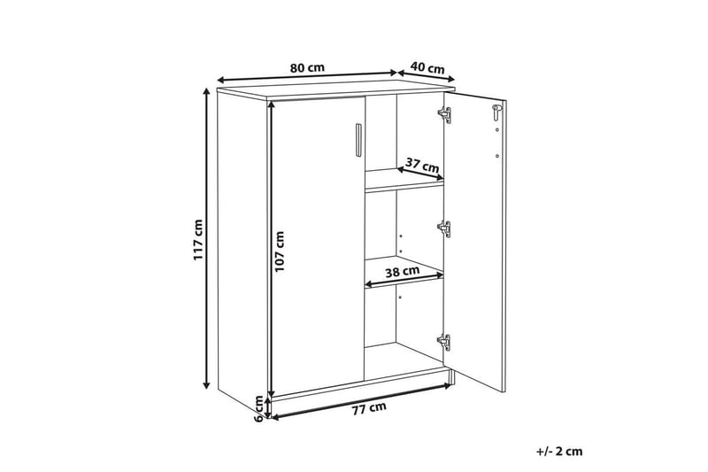 Opbevaringsenhed Zehna Lyst træ, sort, 80x40x117 cm - Lyst træ, sort, 80x40x117 cm - Opbevaring - Skab - Skabe