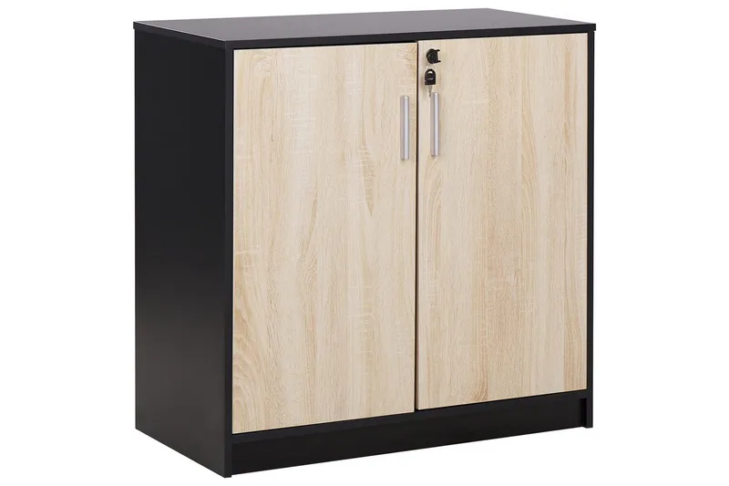 Opbevaringsenhed Zehna Lyst træ, sort, 80x40x80 cm, Lyst træ, sort, 80x40x80 cm