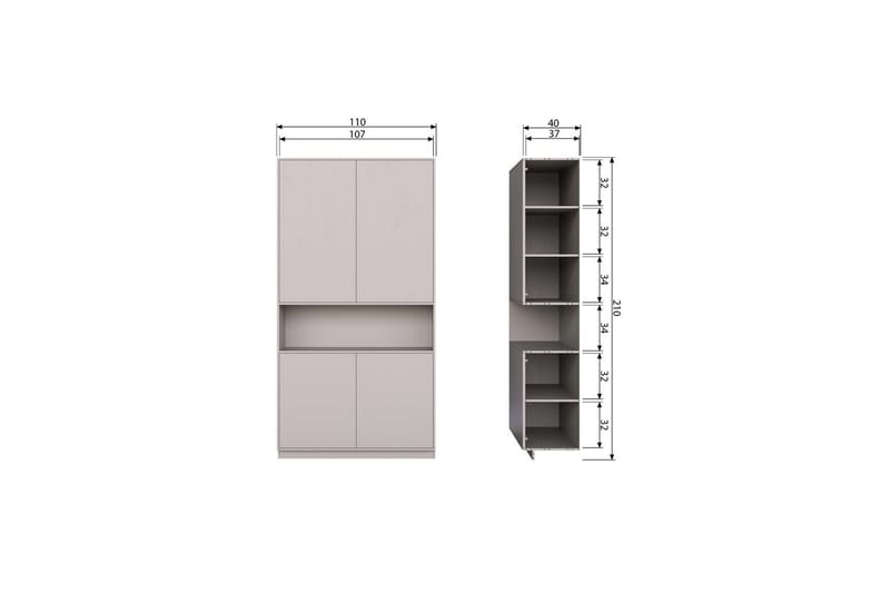 Opbevaringsskab Finca - Tåge, 110 cm - Opbevaring - Skab - Hjørneskab