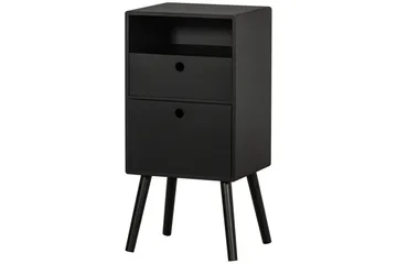 Ozzy High Sengebord 36 cm med Opbevaring og Skuffer i Træ - Sort - Møbler - Borde - Aflastningsbord - Sengebord