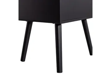 Ozzy High Sengebord 36 cm med Opbevaring og Skuffer i Træ - Sort - Møbler - Borde - Aflastningsbord - Sengebord