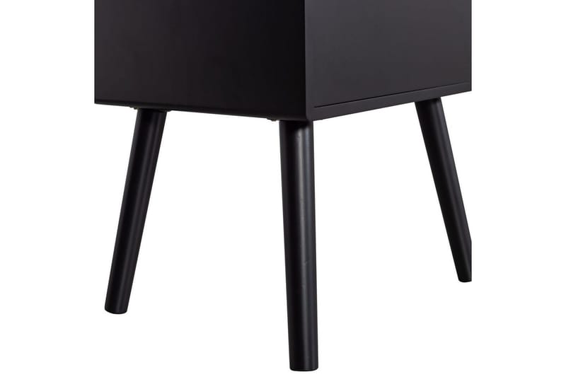 Ozzy High Sengebord 36 cm med Opbevaring og Skuffer i Træ - Sort - Møbler - Borde - Aflastningsbord - Sengebord