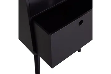 Ozzy High Sengebord 36 cm med Opbevaring og Skuffer i Træ - Sort - Møbler - Borde - Aflastningsbord - Sengebord
