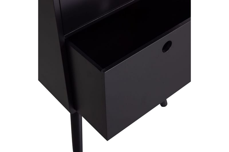 Ozzy High Sengebord 36 cm med Opbevaring og Skuffer i Træ - Sort - Møbler - Borde - Aflastningsbord - Sengebord