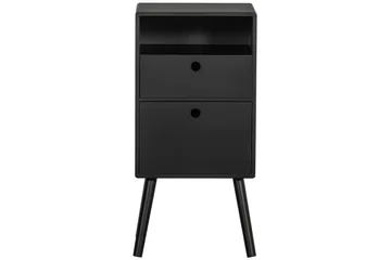 Ozzy High Sengebord 36 cm med Opbevaring og Skuffer i Træ - Sort - Møbler - Borde - Aflastningsbord - Sengebord