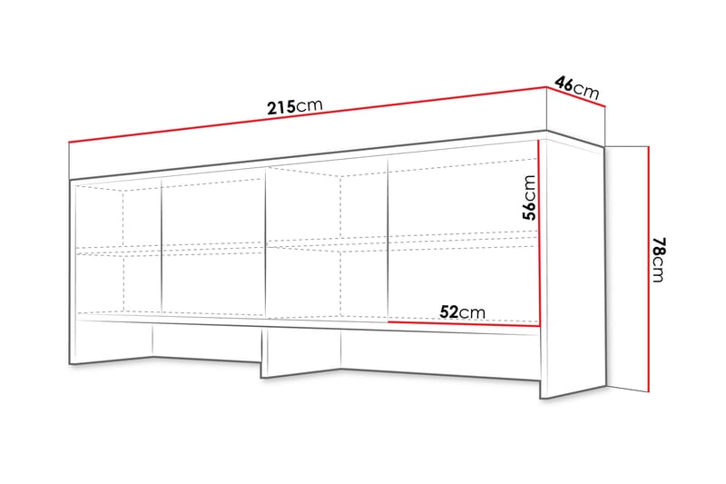 Rauk Highboard - Hvid - Opbevaring - Skab - Skabe