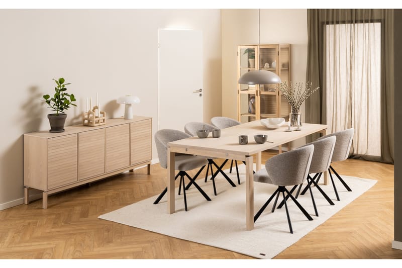 Sakie Vitrineskab 180 cm - Hvid - Opbevaring - Skab - Vitrineskabe