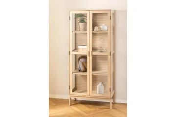 Sakie Vitrineskab 180 cm - Hvid - Opbevaring - Skab - Vitrineskabe