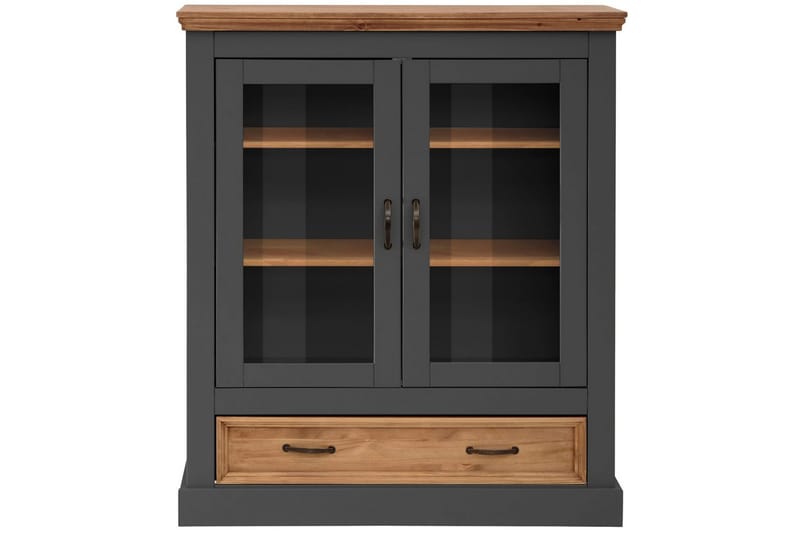 Selma Vitrineskab 100x120 cm - Grå - Opbevaring - Skab - Vitrineskabe