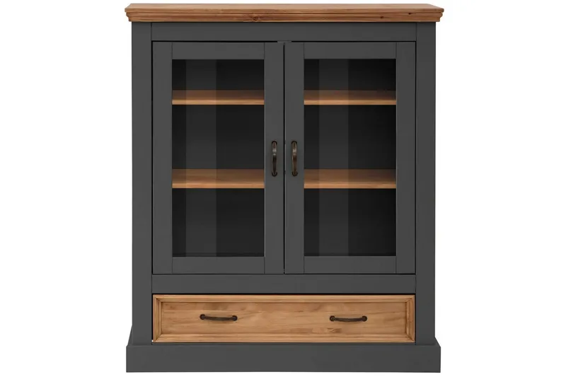 Selma Vitrineskab 100x120 cm - Grå - Opbevaring - Skab - Vitrineskabe