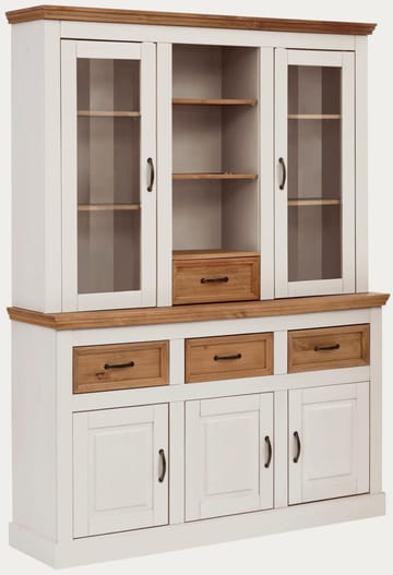 Selma Vitrineskab 145x192 cm - Hvid/bejdset/voks - Opbevaring - Skab - Vitrineskabe